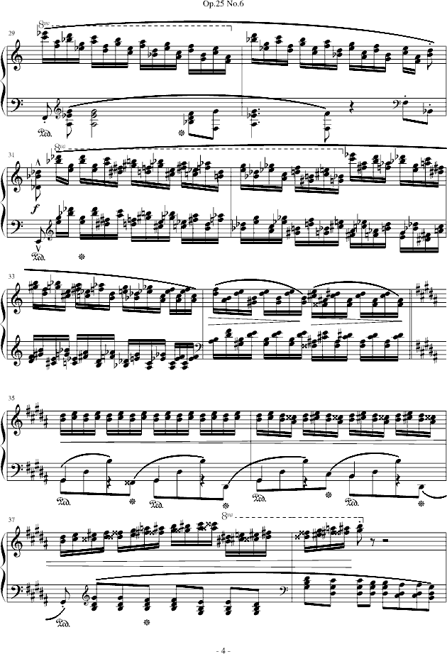 肖邦练习曲Op.25No.6简谱_肖邦演唱