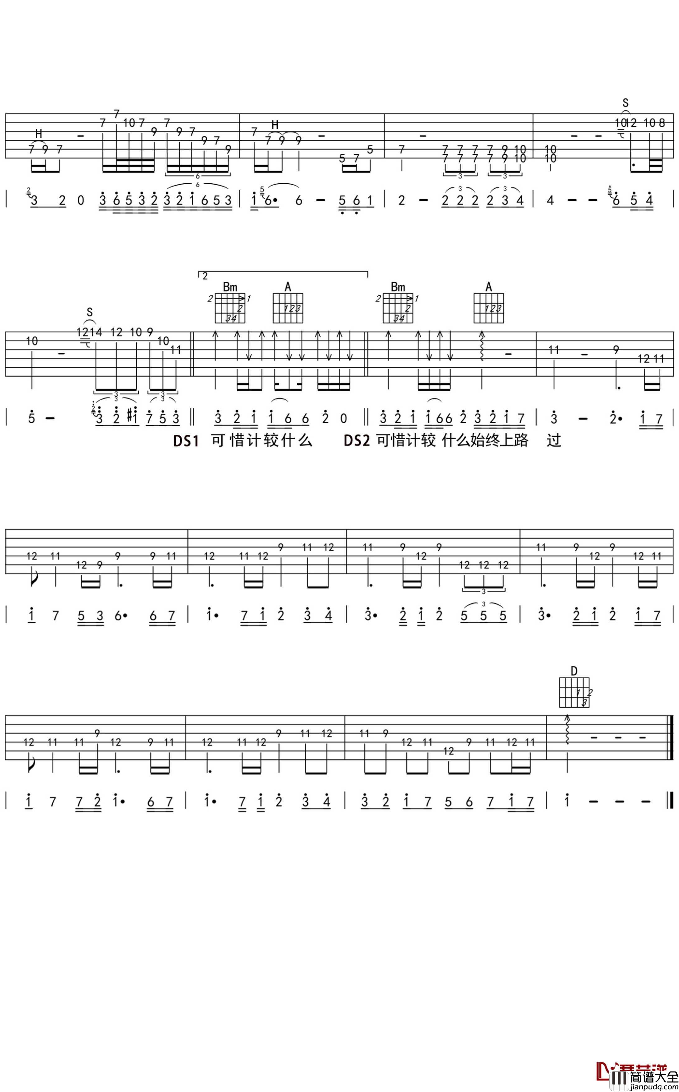 谁伴我闯荡吉他谱__BEYOND_LIVE_1991版