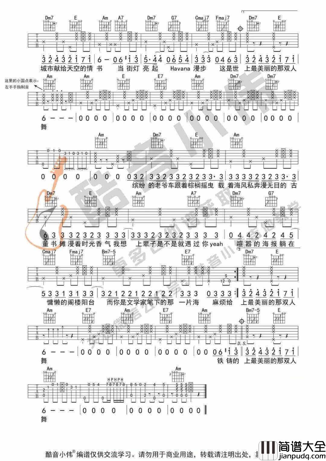 Mojito吉他谱_周杰伦__Mojito_C调中级版六线谱_吉他弹唱教学