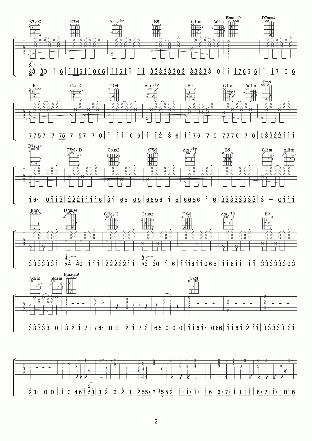 Nobody吉他谱_Wonder_Girls_G调吉他伴奏弹唱谱