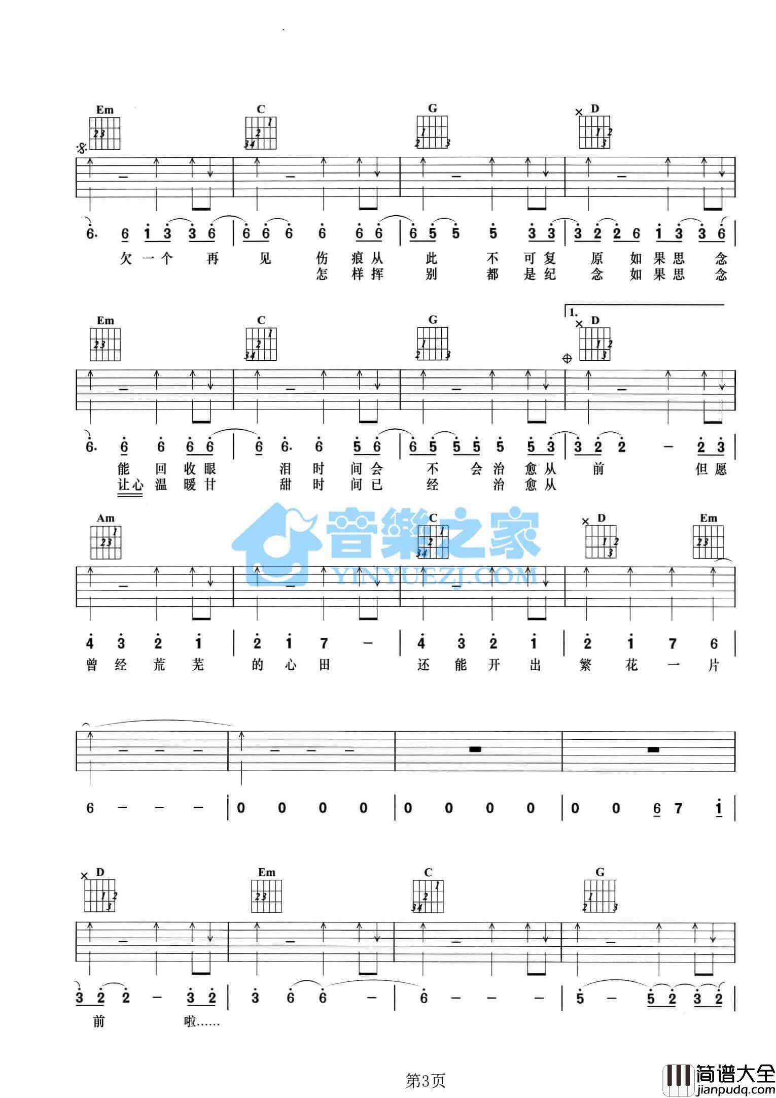 心术吉他谱_A调_张宇