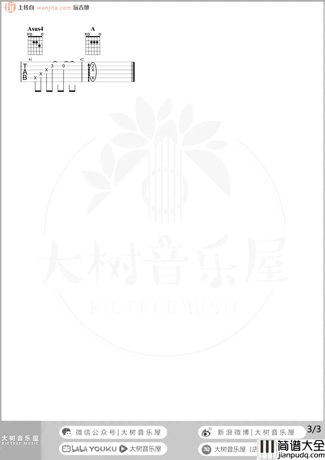 半情歌吉他谱_A调六线谱_元若蓝_《半情歌》吉他弹唱教学 半情歌吉他谱_A调六线谱_元若蓝__半情歌_吉他弹唱教学