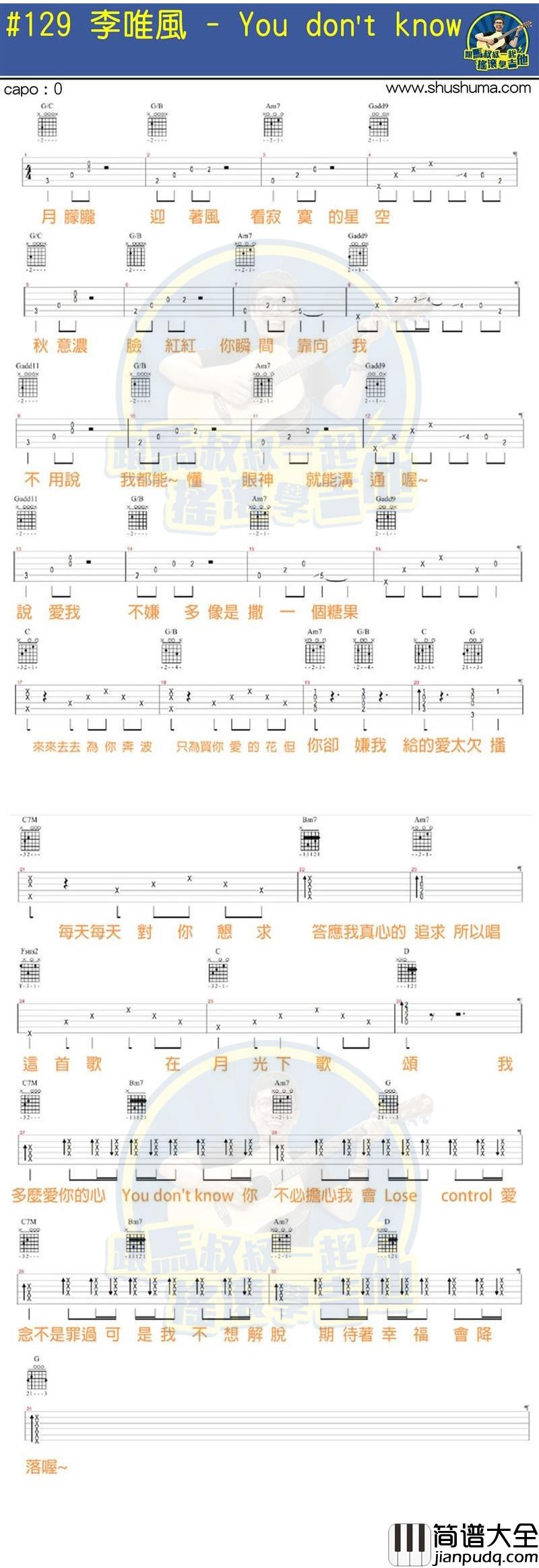 李唯枫_You_don_t_know_吉他谱_Guitar_Music_Score