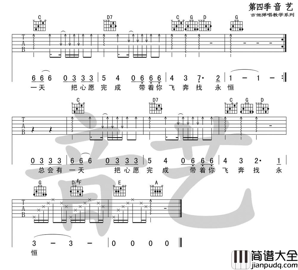 夜半歌声_张国荣_六线谱高清版_吉他谱_张国荣_吉他图片谱_高清